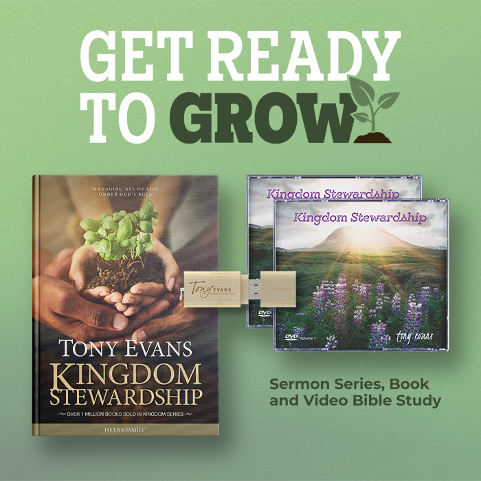 Get ready to grow with our current offer: Kingdom Stewardship series + book and video Bible study